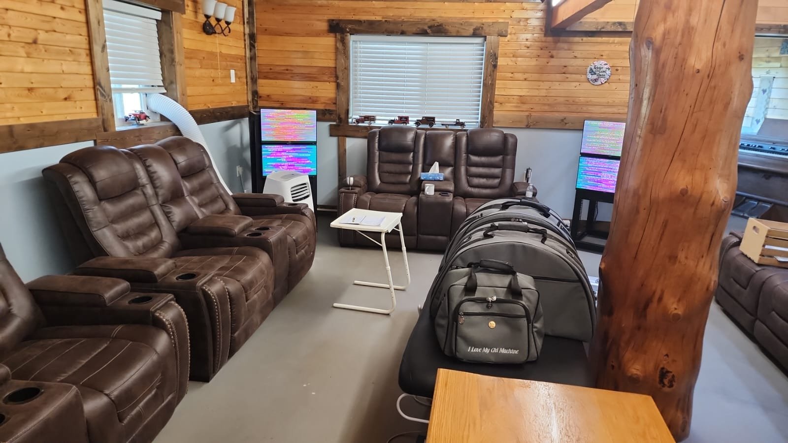 Comfortable seating in the EESystem wellness room